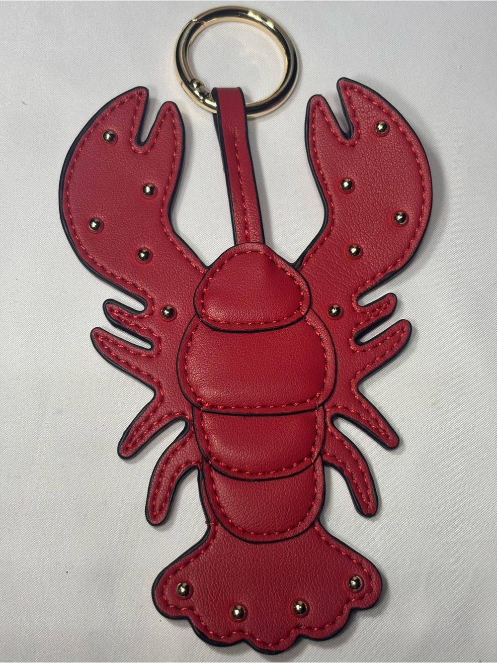 New Bag Charm Red Lobster Leather Keychain Charm
